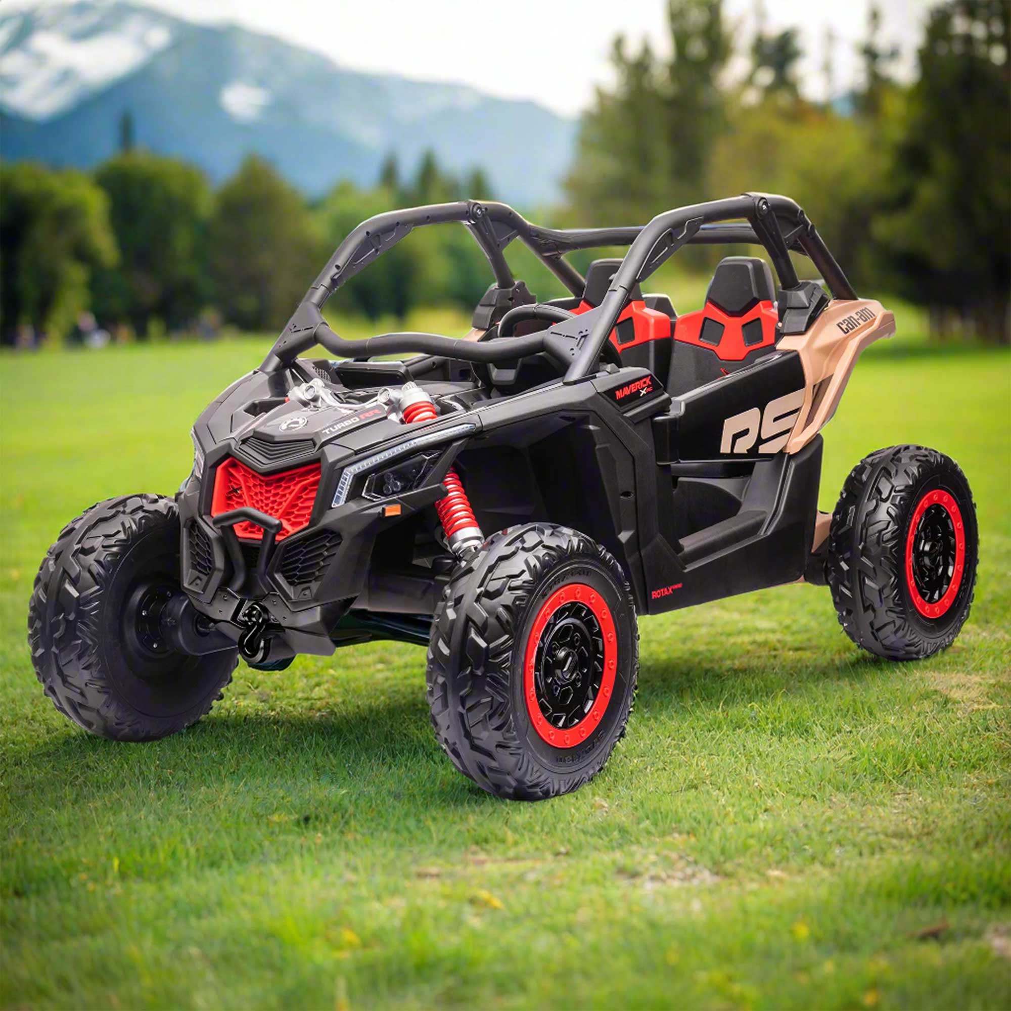 Can-Am Maverick Custom Edition 24V Kids Ride-On UTV Buggy Car | Bronzeado do deserto