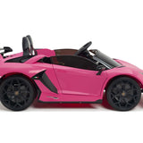 Lamborghini Aventador SVJ Drift Edition 24V carro infantil com controle remoto dos pais R/C | Rosa