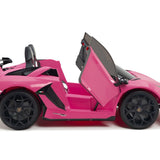 Lamborghini Aventador SVJ Drift Edition 24V carro infantil com controle remoto dos pais R/C | Rosa