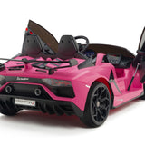 Lamborghini Aventador SVJ Drift Edition 24V carro infantil com controle remoto dos pais R/C | Rosa