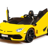 Lamborghini Aventador SVJ Drift Edition 24V carro infantil com controle remoto dos pais R/C | Amarelo