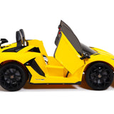 Lamborghini Aventador SVJ Drift Edition 24V carro infantil com controle remoto dos pais R/C | Amarelo