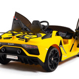 Lamborghini Aventador SVJ Drift Edition 24V carro infantil com controle remoto dos pais R/C | Amarelo