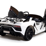 Lamborghini Aventador SVJ Drift Edition 24V carro infantil com controle remoto dos pais R/C | Branco