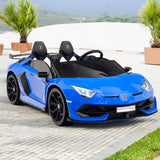 Lamborghini Aventador SVJ Drift Edition 24V carro infantil com controle remoto dos pais R/C | Azul