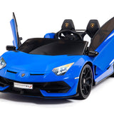 Lamborghini Aventador SVJ Drift Edition 24V carro infantil com controle remoto dos pais R/C | Azul