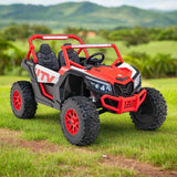 Ridington MAX-R 24V Kids Ride-On UTV Buggy com controle remoto dos pais R/C | Vermelho-Branco