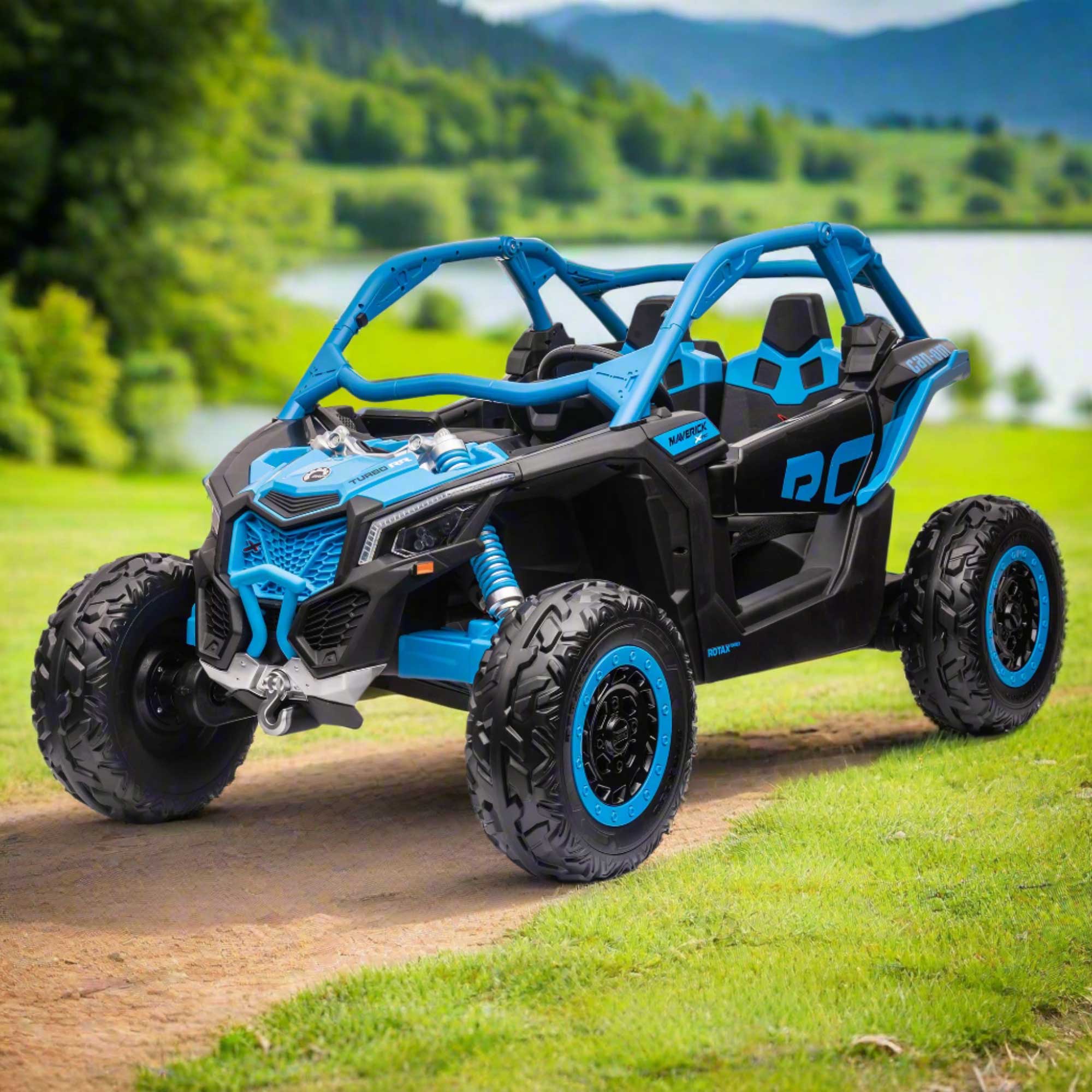 Can-Am Maverick Custom Edition 24V Kids Ride-On UTV Buggy Car | Azul