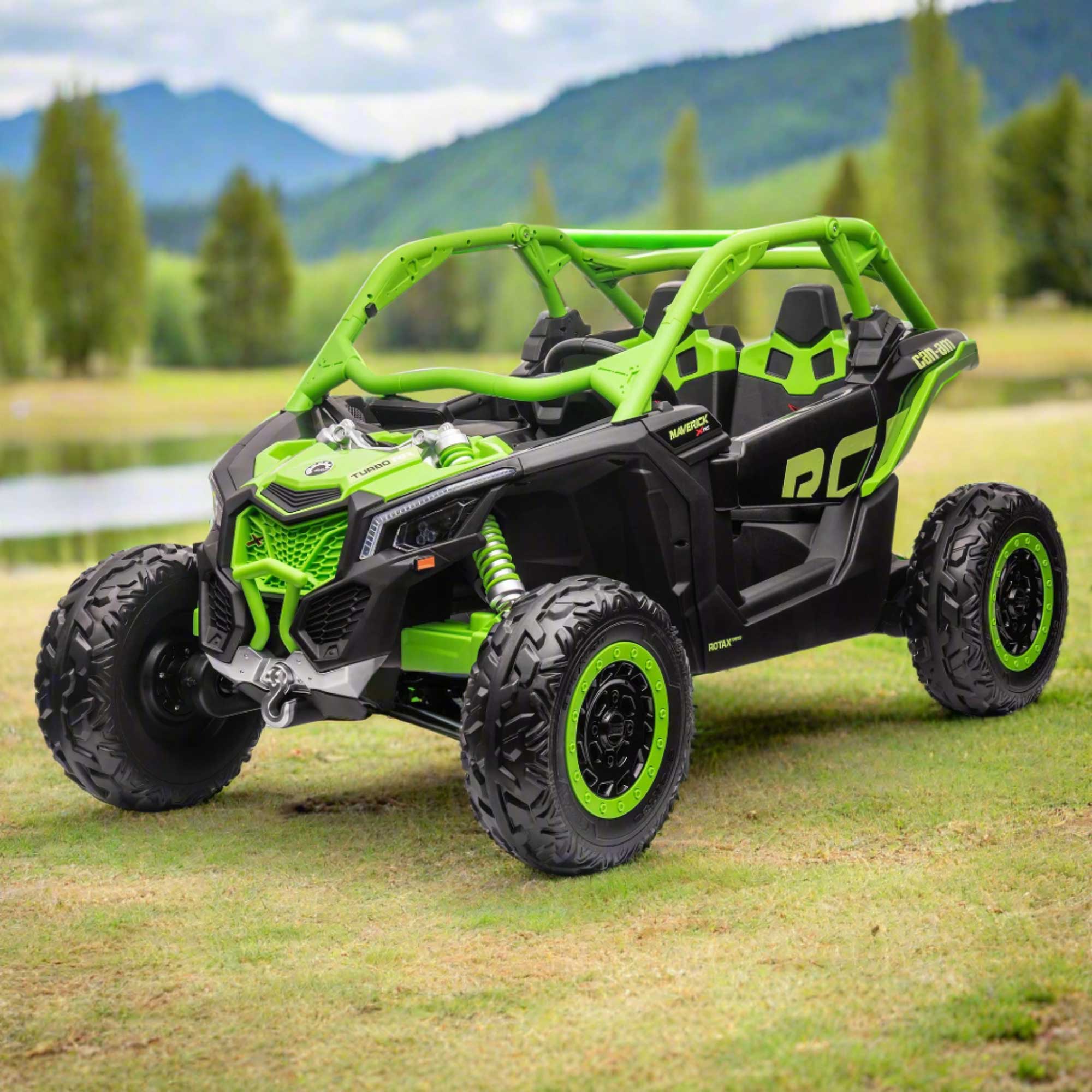 Can-Am Maverick Custom Edition 24V Kids Ride-On UTV Buggy Car | Verde