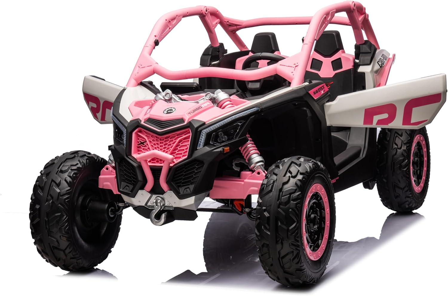 Can-Am Maverick Custom Edition 24V Kids Ride-On UTV Buggy Car | Rosa