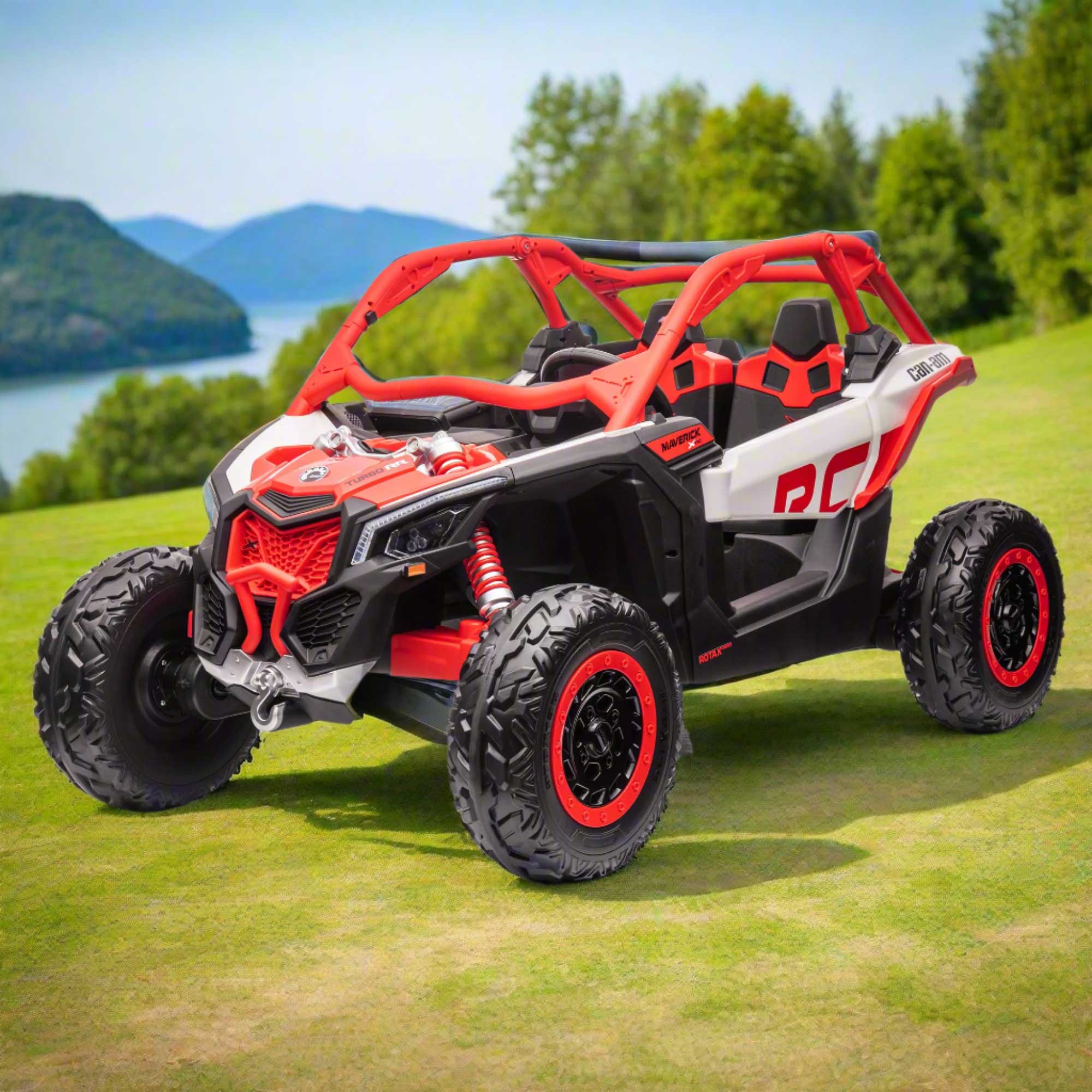 Can-Am Maverick Custom Edition 24V Kids Ride-On UTV Buggy Car | Vermelho