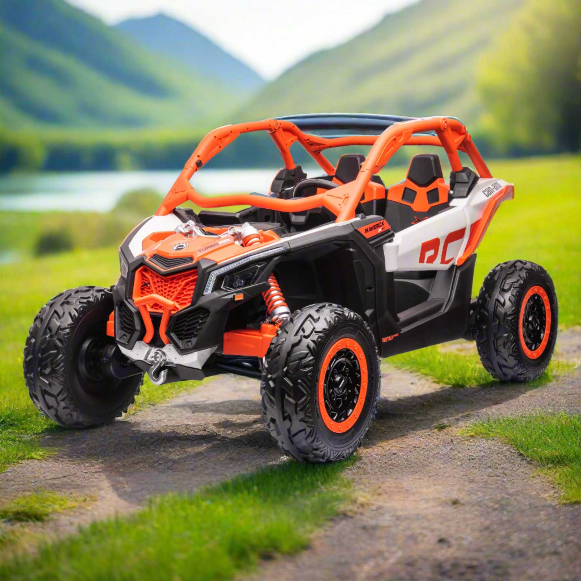 Can-Am Maverick Custom Edition 24V Kids Ride-On UTV Buggy Car | Laranja
