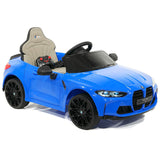 Carro infantil BMW M4 12V com controle remoto dos pais R/C | Azul