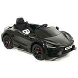 Carro infantil McLaren 765LT 12V com controle remoto dos pais R/C | Preto