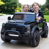 Ford F450 Custom Edition 24V Kids Ride-On Car Truck com controle remoto dos pais R/C | Preto