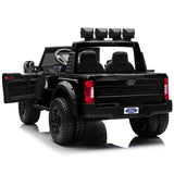 Ford F450 Custom Edition 24V Kids Ride-On Car Truck com controle remoto dos pais R/C | Preto