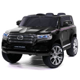 Carro infantil Toyota Land Cruiser 12V com controle remoto dos pais R/C | Preto