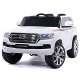 Carro infantil Toyota Land Cruiser 12V com controle remoto dos pais R/C | Branco