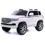 Carro infantil Toyota Land Cruiser 12V com controle remoto dos pais R/C | Branco