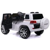 Carro infantil Toyota Land Cruiser 12V com controle remoto dos pais R/C | Branco