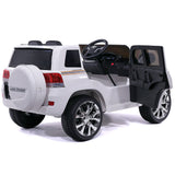 Carro infantil Toyota Land Cruiser 12V com controle remoto dos pais R/C | Branco