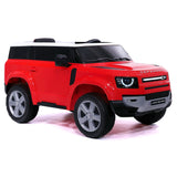Carro infantil Land Rover Defender 12V com controle remoto dos pais R/C | Vermelho