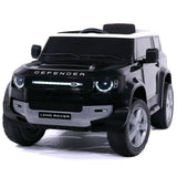 Carro infantil Land Rover Defender 12V com controle remoto dos pais R/C | Preto