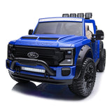 Ford F450 Custom Edition 24V Kids Ride-On Car Truck com controle remoto dos pais R/C | Azul