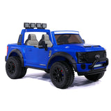 Ford F450 Custom Edition 24V Kids Ride-On Car Truck com controle remoto dos pais R/C | Azul