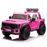 Ford F450 Custom Edition 24V Kids Ride-On Car Truck com controle remoto dos pais R/C | Rosa