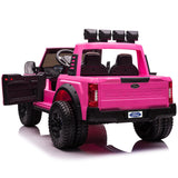 Ford F450 Custom Edition 24V Kids Ride-On Car Truck com controle remoto dos pais R/C | Rosa