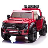 Ford F450 Custom Edition 24V Kids Ride-On Car Truck com controle remoto dos pais R/C | Vermelho Cereja