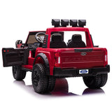 Ford F450 Custom Edition 24V Kids Ride-On Car Truck com controle remoto dos pais R/C | Vermelho Cereja