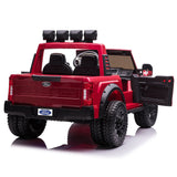 Ford F450 Custom Edition 24V Kids Ride-On Car Truck com controle remoto dos pais R/C | Vermelho Cereja