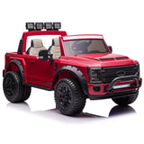 Ford F450 Custom Edition 24V Kids Ride-On Car Truck com controle remoto dos pais R/C | Vermelho Cereja