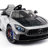 Carro infantil Mercedes GT AMG 12V com controle remoto dos pais | Cinza Metálico