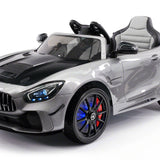 Carro infantil Mercedes GT AMG 12V com controle remoto dos pais | Cinza Metálico