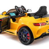 Carro infantil Mercedes GT AMG 12V com controle remoto dos pais | Amarelo