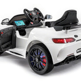 Carro infantil Mercedes GT AMG 12V com controle remoto dos pais | Branco