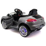 Kiddie Roadster 12V carro elétrico infantil com controle remoto dos pais R/C | Cinza Metálico